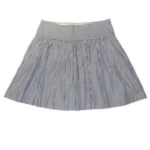 Gap Sz 12 100% Cotton Blue White Striped Skirt Nautical Full Blue A-Line Lined